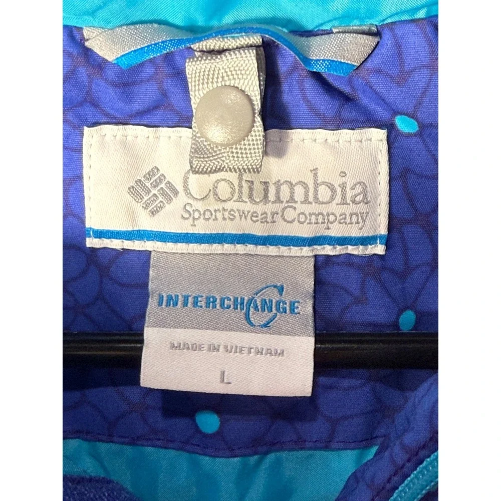 Columbia Interchange Hooded Windbreaker Jacket Purple Teal Outgrown Youth Large